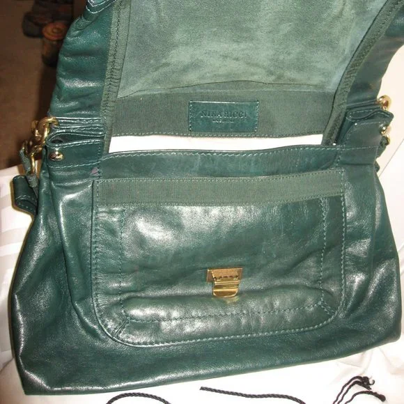 Nina Ricci Liane Green Lambskin Bag
